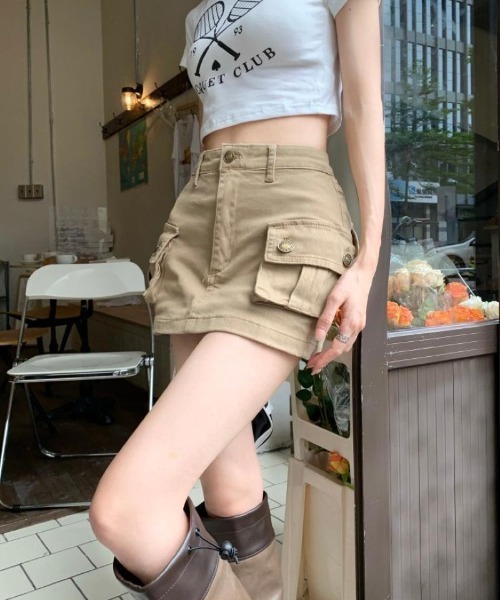 Ritzy(リッツィー)の「カーゴミニスカート(スカート・レディース・カーキ・M/L/S)」の16枚目の写真