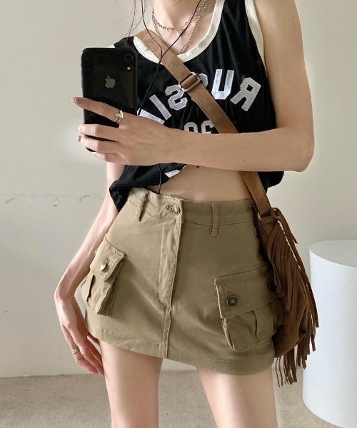 Ritzy(リッツィー)の「カーゴミニスカート(スカート・レディース・カーキ・M/L/S)」の17枚目の写真