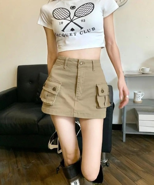 Ritzy(リッツィー)の「カーゴミニスカート(スカート・レディース・カーキ・M/L/S)」の18枚目の写真