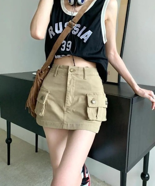 Ritzy(リッツィー)の「カーゴミニスカート(スカート・レディース・カーキ・M/L/S)」の19枚目の写真