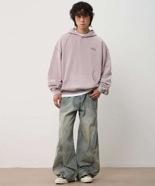 T.FOX (ティーフォックス)の「26ss Vintage Washed Hoodie/フード刺繍ヴィンテージ加工パーカー(パーカー・メンズ・グリーン/パープル/ブルー・L)」の20枚目の写真