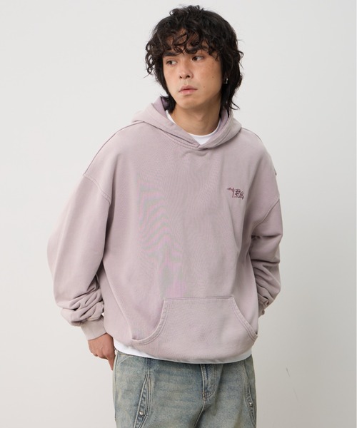 T.FOX (ティーフォックス)の「26ss Vintage Washed Hoodie/フード刺繍ヴィンテージ加工パーカー(パーカー・メンズ・グリーン/パープル/ブルー・L)」の5枚目の写真