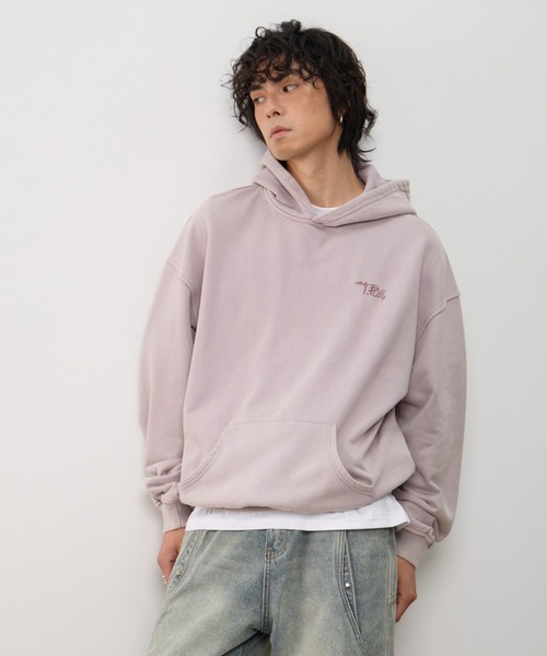 T.FOX (ティーフォックス)の「26ss Vintage Washed Hoodie/フード刺繍ヴィンテージ加工パーカー(パーカー・メンズ・グリーン/パープル/ブルー・L)」の7枚目の写真