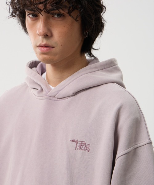 T.FOX (ティーフォックス)の「26ss Vintage Washed Hoodie/フード刺繍ヴィンテージ加工パーカー(パーカー・メンズ・グリーン/パープル/ブルー・L)」の12枚目の写真