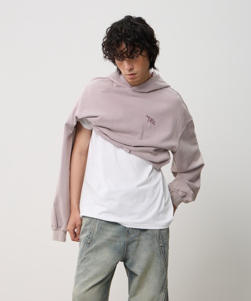 T.FOX (ティーフォックス)の「26ss Vintage Washed Hoodie/フード刺繍ヴィンテージ加工パーカー(パーカー・メンズ・グリーン/パープル/ブルー・L)」の17枚目の写真