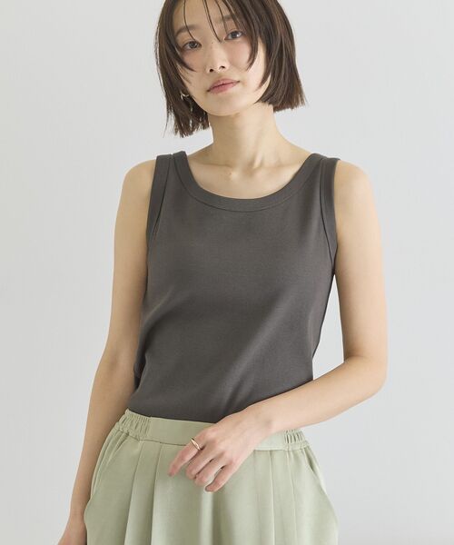AMERICAN HOLIC（アメリカンホリック）の「【抗菌防臭】テレコタンクトップ（タンクトップ・レディース・ブラック/ダークベージュ/チャコールグレー/オフホワイト/グレイッシュベージュ・M/L）」の12枚目の写真