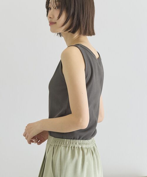 AMERICAN HOLIC（アメリカンホリック）の「【抗菌防臭】テレコタンクトップ（タンクトップ・レディース・ブラック/ダークベージュ/チャコールグレー/オフホワイト/グレイッシュベージュ・M/L）」の14枚目の写真