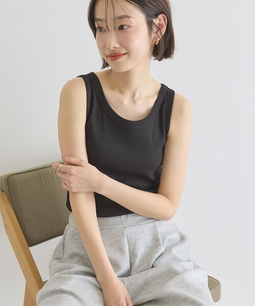 AMERICAN HOLIC（アメリカンホリック）の「【抗菌防臭】テレコタンクトップ（タンクトップ・レディース・ブラック/ダークベージュ/チャコールグレー/オフホワイト/グレイッシュベージュ・M/L）」の19枚目の写真