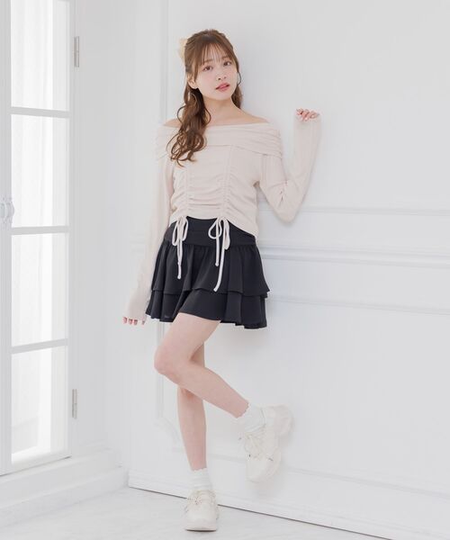 ems excite(エムズエキサイト)の「オフショルドロストCT(Tシャツ/カットソー・レディース・チャコールグレー/ピンク/ブラウン・FREE)」の4枚目の写真