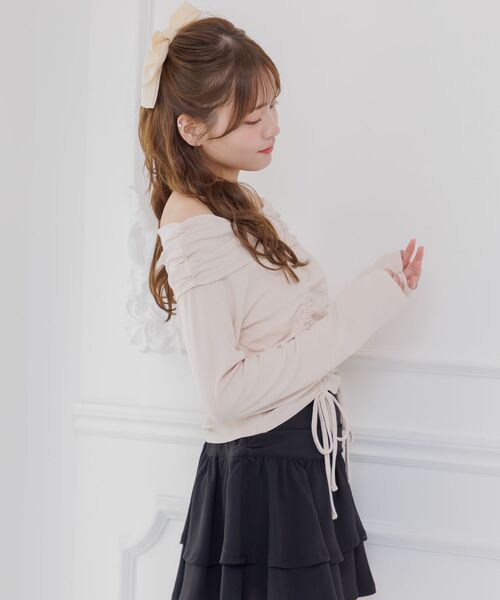 ems excite(エムズエキサイト)の「オフショルドロストCT(Tシャツ/カットソー・レディース・チャコールグレー/ピンク/ブラウン・FREE)」の9枚目の写真