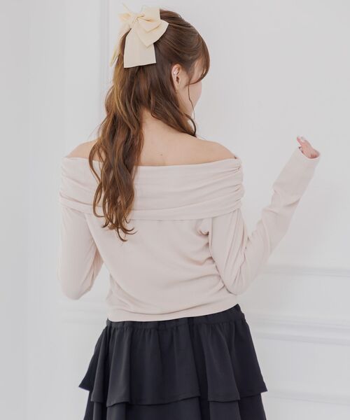 ems excite(エムズエキサイト)の「オフショルドロストCT(Tシャツ/カットソー・レディース・チャコールグレー/ピンク/ブラウン・FREE)」の10枚目の写真