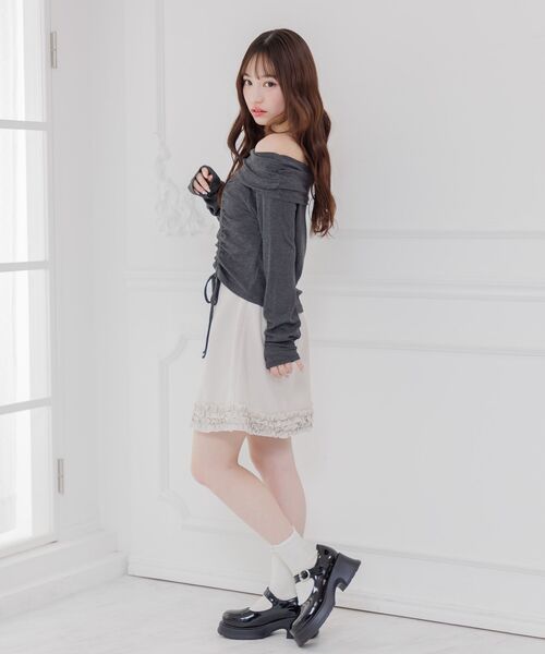 ems excite(エムズエキサイト)の「オフショルドロストCT(Tシャツ/カットソー・レディース・チャコールグレー/ピンク/ブラウン・FREE)」の15枚目の写真