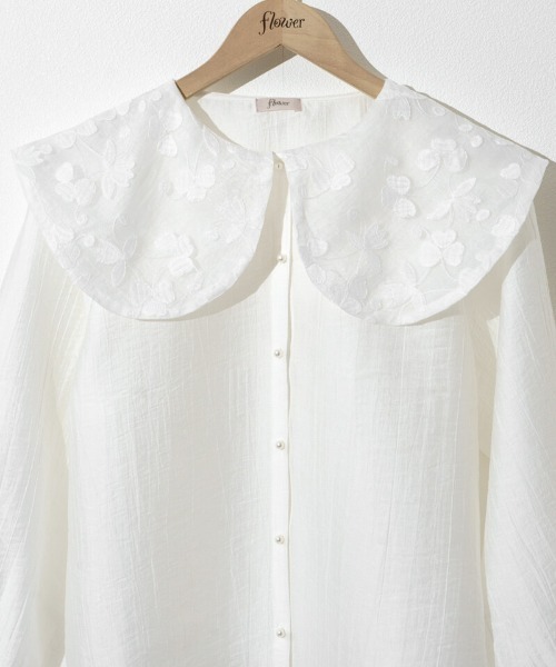 flower(フラワー)の「ボタニカルカラーブラウス(シャツ/ブラウス・レディース・ホワイト/アイボリー・FREE)」の13枚目の写真