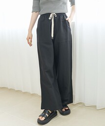 coen | 【接触冷感】リネンレーヨン ベイカーワイドパンツ（WEB限定サイズあり）(その他パンツ)
