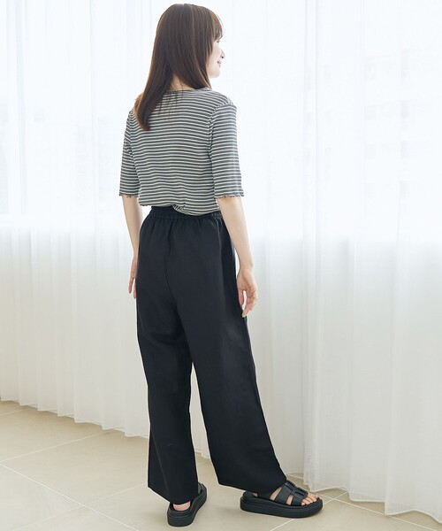coen（コーエン）の「【接触冷感】リネンレーヨン ベイカーワイドパンツ（WEB限定サイズあり）（その他パンツ・レディース・ダークブラウン/その他1/オリーブ/ブラック・L/M/S/XL）」の14枚目の写真