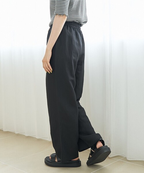coen（コーエン）の「【接触冷感】リネンレーヨン ベイカーワイドパンツ（WEB限定サイズあり）（その他パンツ・レディース・ダークブラウン/その他1/オリーブ/ブラック・L/M/S/XL）」の16枚目の写真