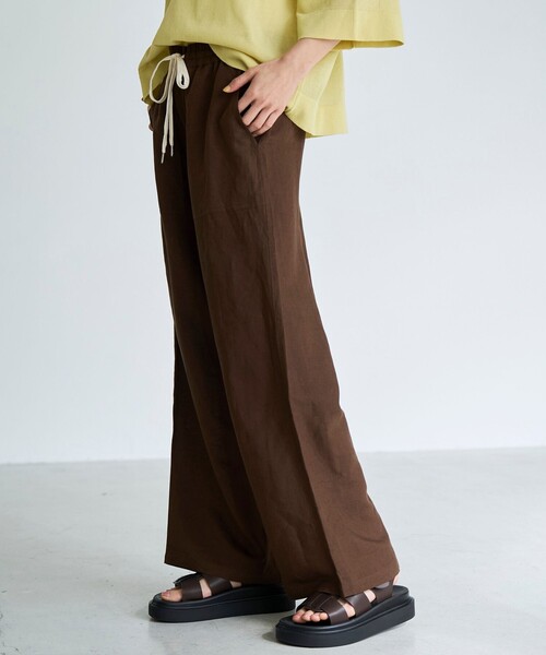 coen（コーエン）の「【接触冷感】リネンレーヨン ベイカーワイドパンツ（WEB限定サイズあり）（その他パンツ・レディース・ダークブラウン/その他1/オリーブ/ブラック・L/M/S/XL）」の22枚目の写真