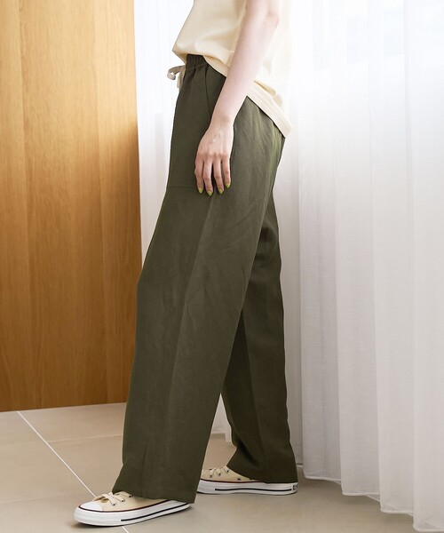 coen(コーエン)の「【接触冷感】リネンレーヨン ベイカーワイドパンツ(WEB限定サイズあり/インフルエンサー紹介アイテム)(その他パンツ・レディース・ダークブラウン/その他1/オリーブ/ブラック・L/M/S/XL)」の20枚目の写真