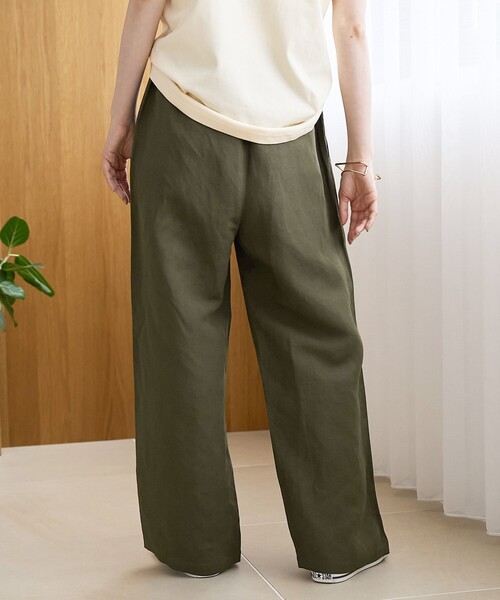 coen(コーエン)の「【接触冷感】リネンレーヨン ベイカーワイドパンツ(WEB限定サイズあり/インフルエンサー紹介アイテム)(その他パンツ・レディース・ダークブラウン/その他1/オリーブ/ブラック・L/M/S/XL)」の21枚目の写真
