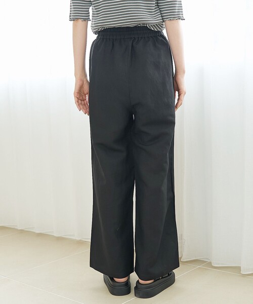 coen（コーエン）の「【接触冷感】リネンレーヨン ベイカーワイドパンツ（WEB限定サイズあり）（その他パンツ・レディース・ダークブラウン/その他1/オリーブ/ブラック・L/M/S/XL）」の7枚目の写真
