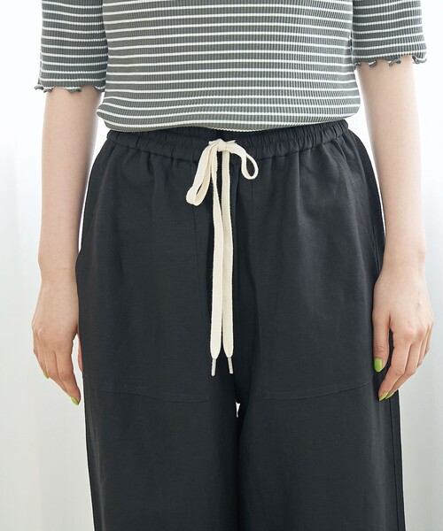 coen（コーエン）の「【接触冷感】リネンレーヨン ベイカーワイドパンツ（WEB限定サイズあり）（その他パンツ・レディース・ダークブラウン/その他1/オリーブ/ブラック・L/M/S/XL）」の8枚目の写真