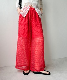 bohmal（ボマール）の「チェック柄シアー接触冷感イージーパンツ（その他パンツ）」