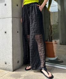 bohmal（ボマール）の「チェック柄シアー接触冷感イージーパンツ（その他パンツ）」