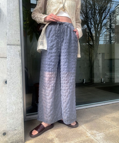 bohmal(ボマール)の「チェック柄シアー接触冷感イージーパンツ(その他パンツ・レディース・レッド/グレー/ブラック/イエロー・LARGE/MEDIUM)」の5枚目の写真