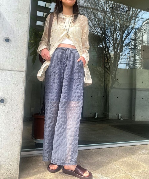 bohmal(ボマール)の「チェック柄シアー接触冷感イージーパンツ(その他パンツ・レディース・レッド/グレー/ブラック/イエロー・LARGE/MEDIUM)」の7枚目の写真
