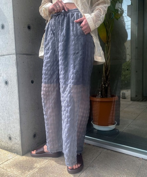 bohmal(ボマール)の「チェック柄シアー接触冷感イージーパンツ(その他パンツ・レディース・レッド/グレー/ブラック/イエロー・LARGE/MEDIUM)」の8枚目の写真