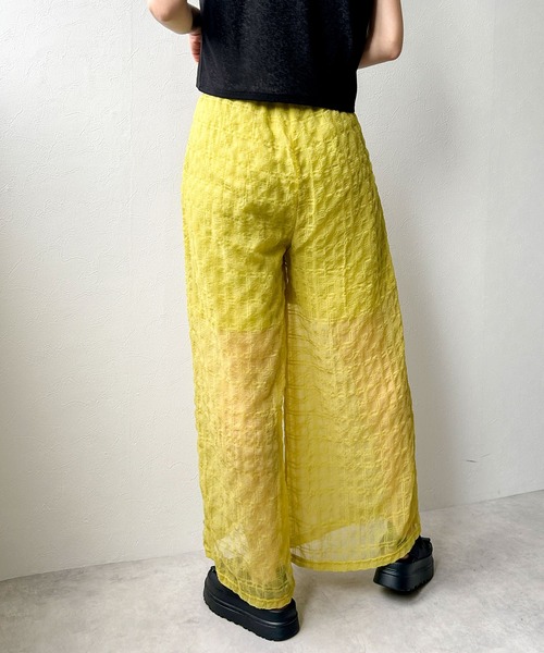 bohmal(ボマール)の「チェック柄シアー接触冷感イージーパンツ(その他パンツ・レディース・レッド/グレー/ブラック/イエロー・LARGE/MEDIUM)」の18枚目の写真