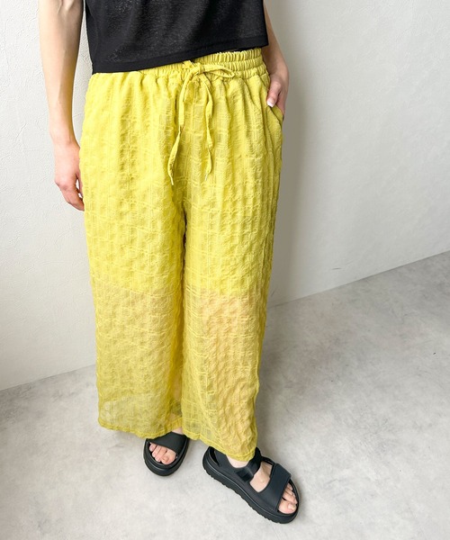 bohmal(ボマール)の「チェック柄シアー接触冷感イージーパンツ(その他パンツ・レディース・レッド/グレー/ブラック/イエロー・LARGE/MEDIUM)」の21枚目の写真