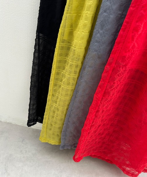 bohmal(ボマール)の「チェック柄シアー接触冷感イージーパンツ(その他パンツ・レディース・レッド/グレー/ブラック/イエロー・LARGE/MEDIUM)」の11枚目の写真
