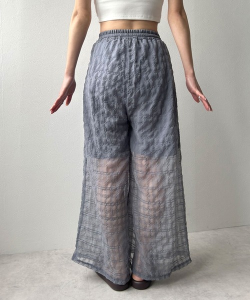 bohmal(ボマール)の「チェック柄シアー接触冷感イージーパンツ(その他パンツ・レディース・レッド/グレー/ブラック/イエロー・LARGE/MEDIUM)」の13枚目の写真