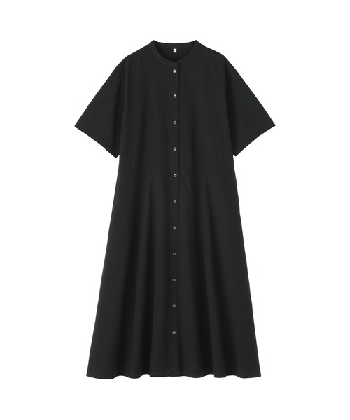 無印良品(ムジルシリョウヒン)の「婦人 涼感 半袖シャツワンピース(シャツワンピース・レディース・ブラック/ホワイト系/サックスブルー系・S/M/L/XL)」の12枚目の写真