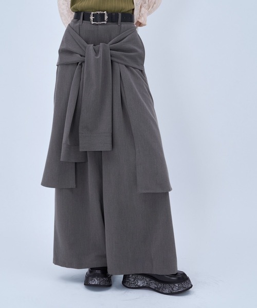 HARE（ハレ）の「シャツレイヤーライクワイドパンツ(HARE)（スラックス・レディース・グレー/ブラック・FREE）」の11枚目の写真