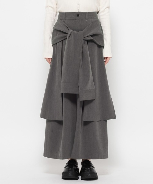 HARE（ハレ）の「シャツレイヤーライクワイドパンツ(HARE)（スラックス・レディース・グレー/ブラック・FREE）」の14枚目の写真