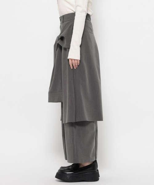 HARE（ハレ）の「シャツレイヤーライクワイドパンツ(HARE)（スラックス・レディース・グレー/ブラック・FREE）」の15枚目の写真