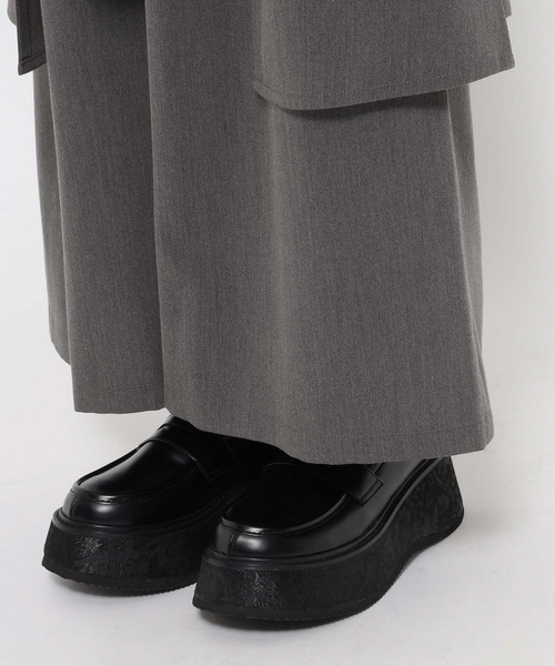 HARE（ハレ）の「シャツレイヤーライクワイドパンツ(HARE)（スラックス・レディース・グレー/ブラック・FREE）」の19枚目の写真