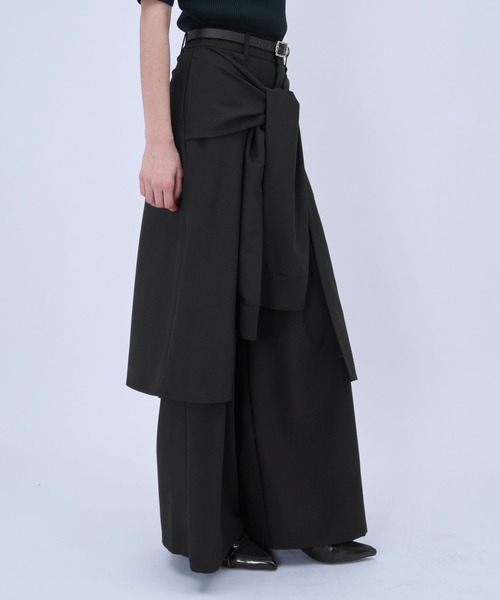 HARE（ハレ）の「シャツレイヤーライクワイドパンツ(HARE)（スラックス・レディース・グレー/ブラック・FREE）」の9枚目の写真