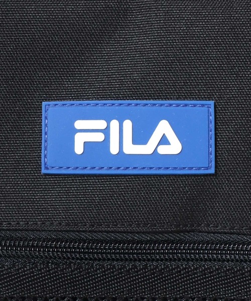 FILA(フィラ)の「FILA(フィラ)撥水加工 ドローコードデザインバックパック カラビナ付き/リュックサック A4 PC収納 メンズ レディース 通学 通勤(バックパック/リュック・メンズ・ブラック×ブラック/ブラック×レッド/ブラック×ブルー・FREE)」の12枚目の写真