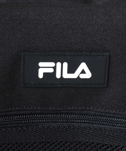 FILA(フィラ)の「FILA(フィラ)撥水加工 ドローコードデザインバックパック カラビナ付き/リュックサック A4 PC収納 メンズ レディース 通学 通勤(バックパック/リュック・メンズ・ブラック×ブラック/ブラック×レッド/ブラック×ブルー・FREE)」の5枚目の写真