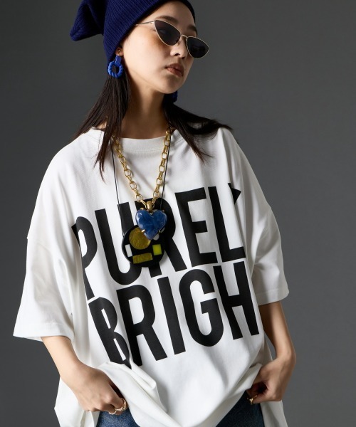 GEVS.（ジェイヴィス）の「ビッグシルエットTシャツ＜大きいサイズ有＞GEVS.（Tシャツ/カットソー・レディース・オフホワイト/チャコール/ブラック・3L～4L/M-LL/5L～6L）」の2枚目の写真