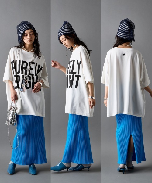 GEVS.（ジェイヴィス）の「ビッグシルエットTシャツ＜大きいサイズ有＞GEVS.（Tシャツ/カットソー・レディース・オフホワイト/チャコール/ブラック・3L～4L/M-LL/5L～6L）」の6枚目の写真