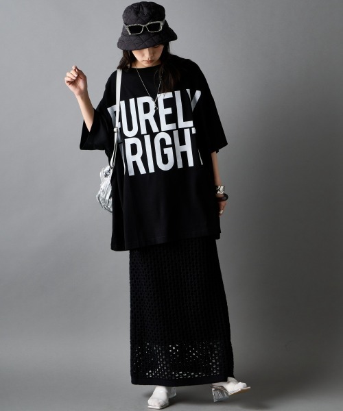 GEVS.（ジェイヴィス）の「ビッグシルエットTシャツ＜大きいサイズ有＞GEVS.（Tシャツ/カットソー・レディース・オフホワイト/チャコール/ブラック・3L～4L/M-LL/5L～6L）」の10枚目の写真