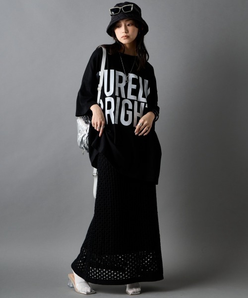 GEVS.（ジェイヴィス）の「ビッグシルエットTシャツ＜大きいサイズ有＞GEVS.（Tシャツ/カットソー・レディース・オフホワイト/チャコール/ブラック・3L～4L/M-LL/5L～6L）」の7枚目の写真