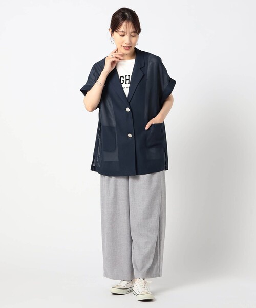 Grand PARK(グランドパーク)の「リネンライク イージーパンツ(その他パンツ・レディース・グレー/チャコールグレー/ベージュ/アクア・FREE)」の7枚目の写真