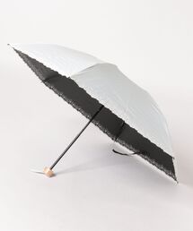 cachenez（カシュネ）の「カシュネ cachenez /【晴雨兼用　日傘　UVカット率・遮光率100％生地使用 】PU超軽量プチフラワー刺繍カーボンミニ折りたたみ傘（折りたたみ傘）」