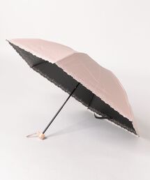 cachenez（カシュネ）の「カシュネ cachenez /【晴雨兼用　日傘　UVカット率・遮光率100％生地使用 】PU超軽量プチフラワー刺繍カーボンミニ折りたたみ傘（折りたたみ傘）」