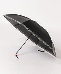cachenez（カシュネ）の「カシュネ cachenez /【晴雨兼用　日傘　UVカット率・遮光率100％生地使用 】PU超軽量プチフラワー刺繍カーボンミニ折りたたみ傘（折りたたみ傘）」